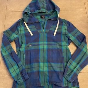 Abercrombie and Fitch Mens Plaid Shirt with Hoodie